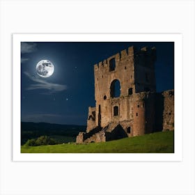 Castle At Night 1 Art Print