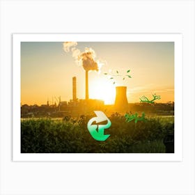 Icon Series Depicting Various Forms Of Pollution And Symbols Of Environmental Impact Awareness Incl Art Print