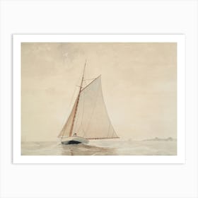 Neutral Sailboat Coastal Studio McGee Painting Art Print