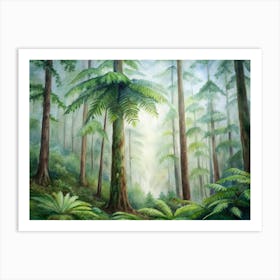 Ferns In The Forest Art Print