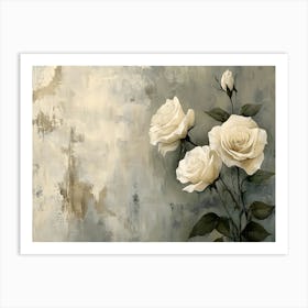 Minimalist White Roses 2 Art Print