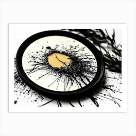 Black Splashes Ink Art Print