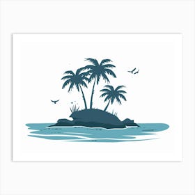 Island With Palm Trees 1 Art Print