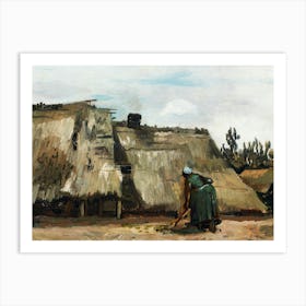 A Peasant Woman Digging In Front Of Her Cottage (1885), Vincent Van Gogh Art Print