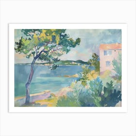 Sunset Mirage Painting Inspired By Paul Cezanne Art Print