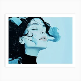 Girl With Blue Hair 1 Art Print