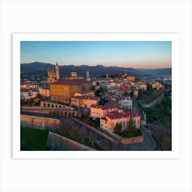 Bergamo Italy Aerial Photography Art Print