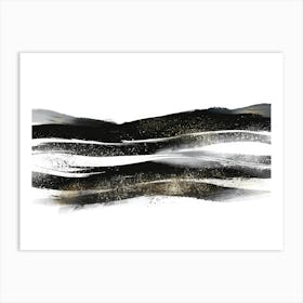 Abstract Black And White Painting 24 Art Print