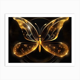 Golden Butterfly 14 Art Print