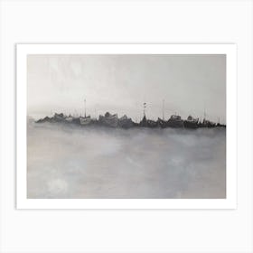 Port with ships Art Print