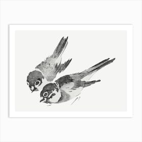 Hokusai Bird Drawing Art Print