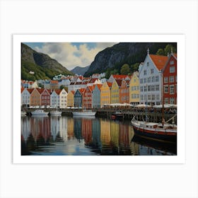 Colorful Houses In Bergen art Art Print