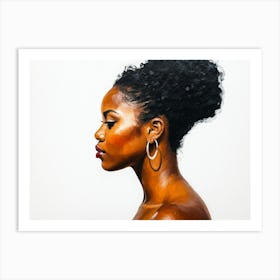 Side Profile Of Beautiful Woman Oil Painting 153 Art Print