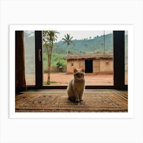 Cat In A Hut 3 Art Print