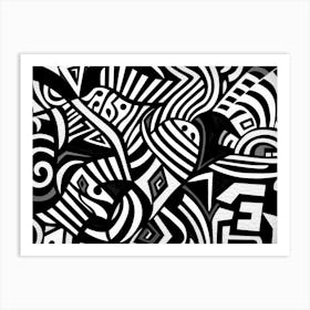 Patterns Abstract Black And White 1 Art Print