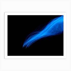 Glowing Abstract Curved Blue Lines 8 Art Print