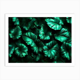 Green Leaves Background Art Print