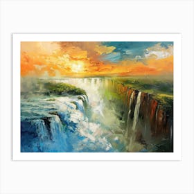 Sunset At Victoria Falls 3 Art Print