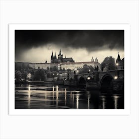 Black And White Prague 1 Art Print