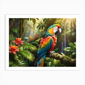 Parrot In The Jungle 2 Art Print