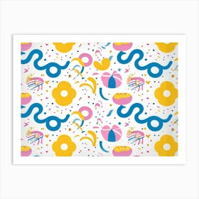 Abstract Geometric Vector Design Featuring A Seamless Pattern Of Tiny Swirling Shapes Including Tin Art Print