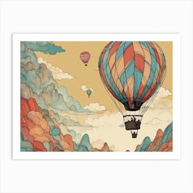 Hot Air Balloon Muted Art Print