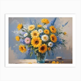 Sunflowers In A Vase 1 Art Print