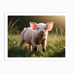 Pig In The Grass Art Print