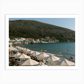 Beach and umbrellas Art Print