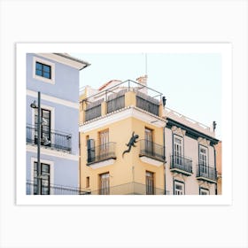 Lizard on colorful building // Valencia, Spain, Travel Photography Art Print