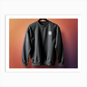 Black Sweatshirt With White Logo Art Print