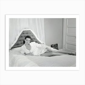 Jane Russell On Bed Art Print