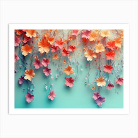 Elegant Colorful with Vibrant Flower Hanging Branches 9 Art Print