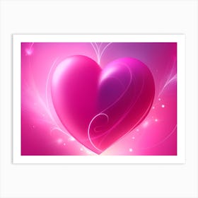 A Glowing Pink Heart Vibrant Horizontal Composition 56 Art Print