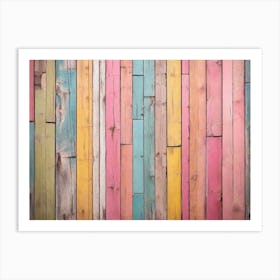 Colorful Wood Wall 4 Art Print