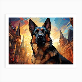 German Shepherd Painting 1 Art Print