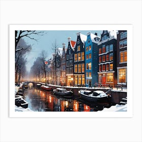 Amsterdam At Night 3 Art Print