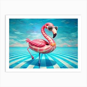 Flamingo Pool Float 1 Art Print