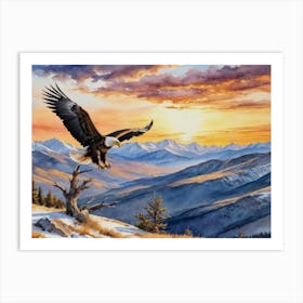 The Regal Gaze of the White-Headed Eagle Bald Eagle Art Print