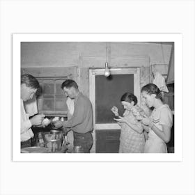 Farmers And Their Wives Eating Ice Cream, Pie Town, New Mexico By Russell Lee Art Print