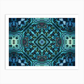 Alcohol Ink And Digital Processing Blue Pattern 2 Art Print