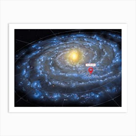 You are here: Milky Way map — space poster, science poster, galactic map, space map Art Print