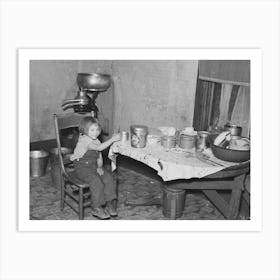 Daughter Of John Baker In Kitchen Of The Farm Home, Divide County, North Dakota By Russell Lee Art Print