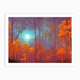 Forest At Night 4 Art Print