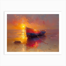 Sunset Boat Art Print