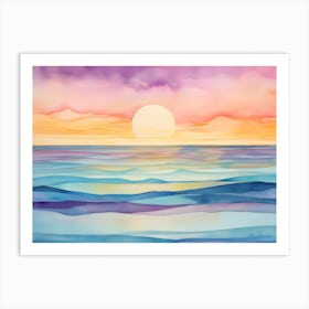 Warm Ocean Sunset Breeze Art Print