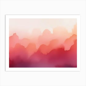 Abstract Watercolor Mountain Range Art Print