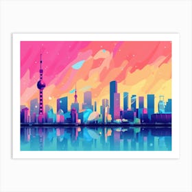 Guangzhou Skyline Art Print