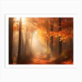 Forest With Sunbeams 05 Art Print