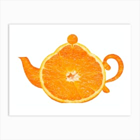 Creative teapot made of oranges. Art Print